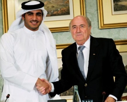 Sepp Blatter with Sheik Mohammed bin Hamad