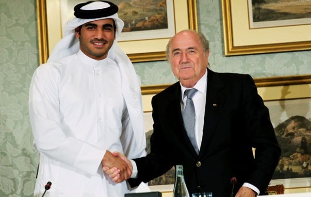 Sepp Blatter with Sheik Mohammed bin Hamad