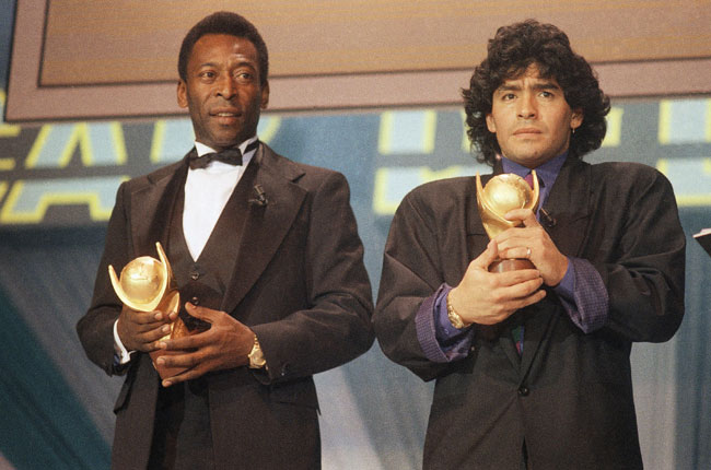 Diego Maradona and Pele