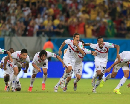 Costa Rica celebrate penalty shootout win over Greece