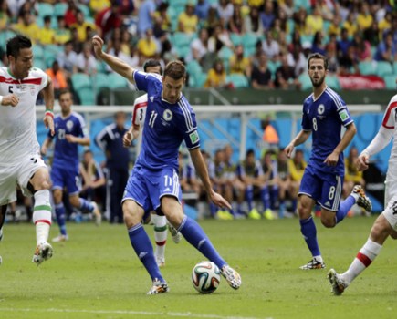 Edin Dzeko scores against Iran