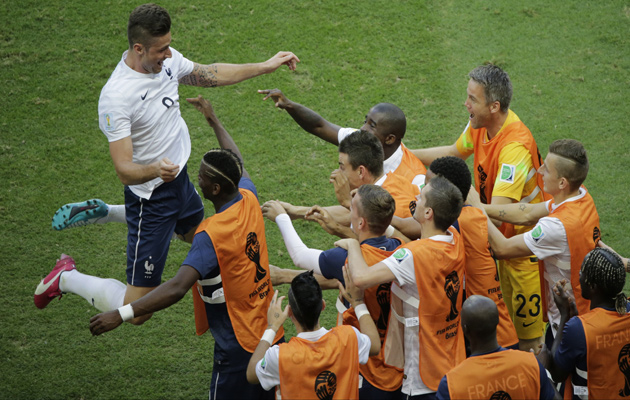 Giroud celebrates France first goal