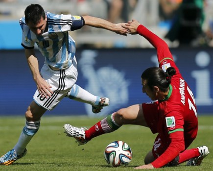 Iran in action against Argentina.