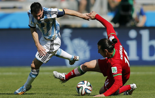 Iran in action against Argentina.