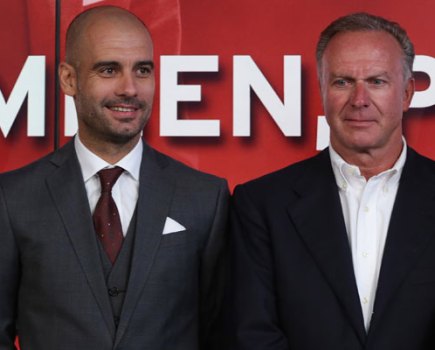 Pep Guardiola and Karl-Heinze Rummenigge Bayern Munich