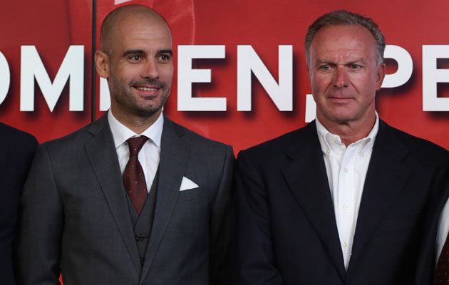 Pep Guardiola and Karl-Heinze Rummenigge Bayern Munich