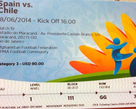 Ray Whelan World cup ticket