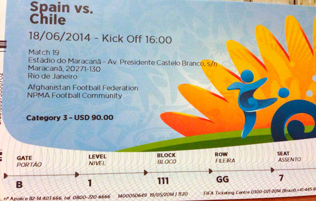 Ray Whelan World cup ticket