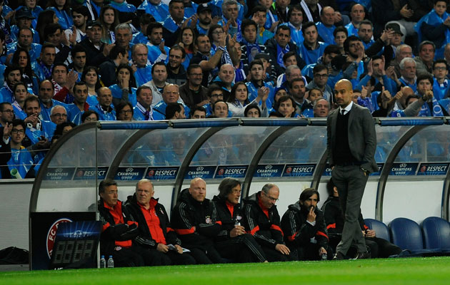 Pep Guardiola Bayern bench