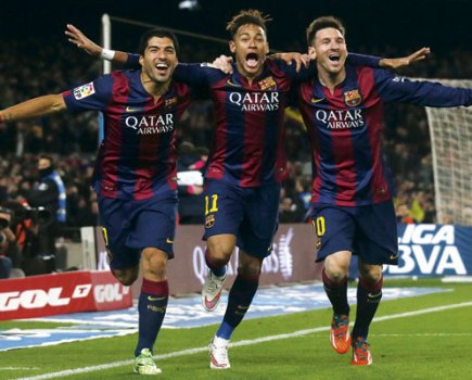 Barcelona MSN Suarez, Neymar, Messi