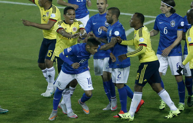 Neymar red card Colombia