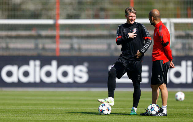 Bastian Schweinsteiger and Pep Guardiola