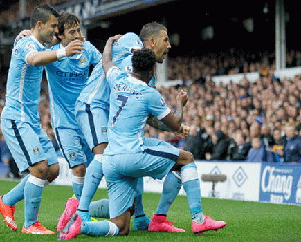 Mancester City celebrate