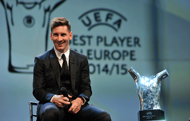 Lionel Messi UEFA best player award