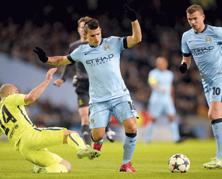 Manchester City Barcelona Sergio Aguero