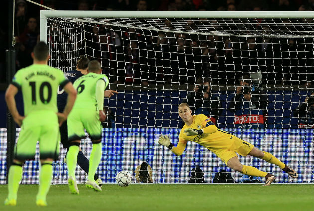 Joe Hart with his penalty save over Zlatan Ibrahimovic
