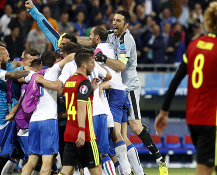 Italy celebrate their victory